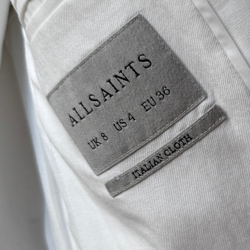 NWT ALLSAINT Petra Linen Blend White Oversized Blazer in Size 4 - Picture 10 of 17